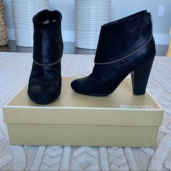 Michael Kors Shoes - Michael Kors Black Leather Ankle Booties - Zipper